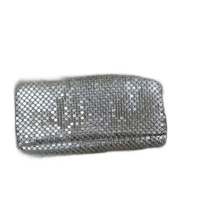 Jessica McClintock Silver Mesh Clutch or Shoulder Bag with Chainlink Strap